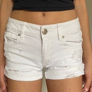 American Eagle white jean shorts